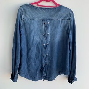 Bella Dahl faux denim blouse